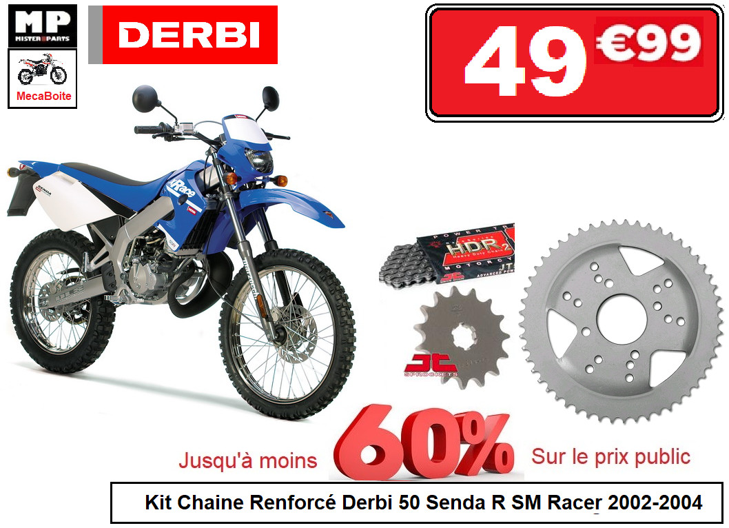Kit chaine 420 contre l'usure de transmission pour Senda 50 R Racer 2004