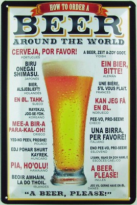 Metall Schild 20x30cm How To Order Beer Around The World Bier Pils Blechschild