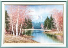 Contemporary Large Original Textured O/C Forest River Landscape Signed Lawrence!