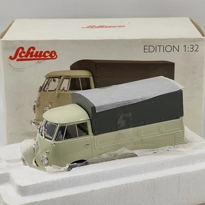 SCHUCO 1:32 VW T1b Pritsche/Plane Truck Transporter Alloy Car Model - Bild 1 von 4