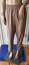 VARLEY Cypress Turn Up Ankle Pant Pockets Women's Size L Taupe Brown