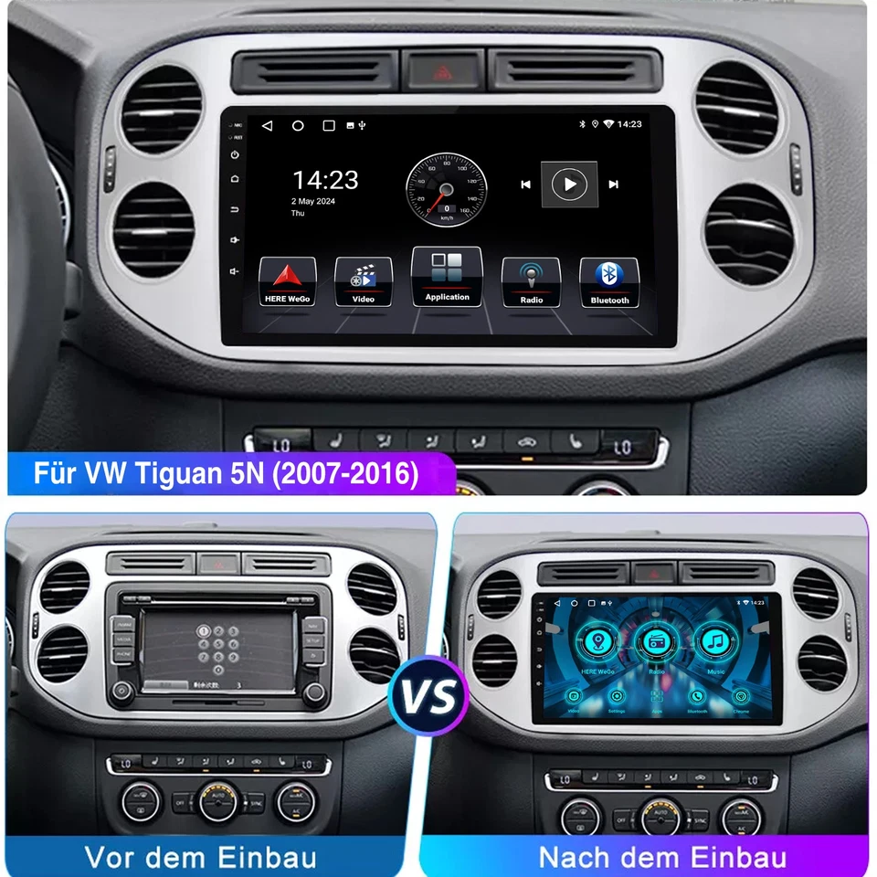 DAB+ Für VW Tiguan 5N 2007-2016 Carplay Android 14 Autoradio GPS NAVI WIFI 4+64G - Bild 4 von 4