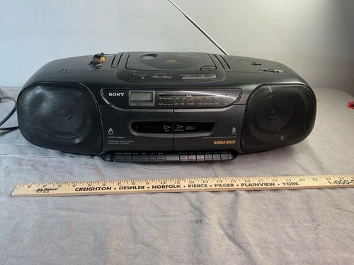 Vintage Sony CFD-110 CD Radio Cassette Stereo CD Player Mega Bass Dual Cone