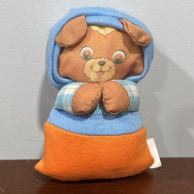 vintage 1986 Playskool Jammie Pies Spunkle Pet Cub Teenie Bear Rattle plush doll