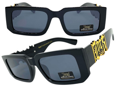 OCCHIALI DA SOLE UOMO LENTI GIALLE GANGSTER NERI OG LOCS BIKER - Foto 10