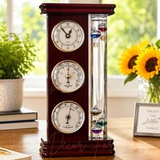 4-in-1 Galileo Weather Station Thermometer Clock Barometer Hygrometer Home Decor