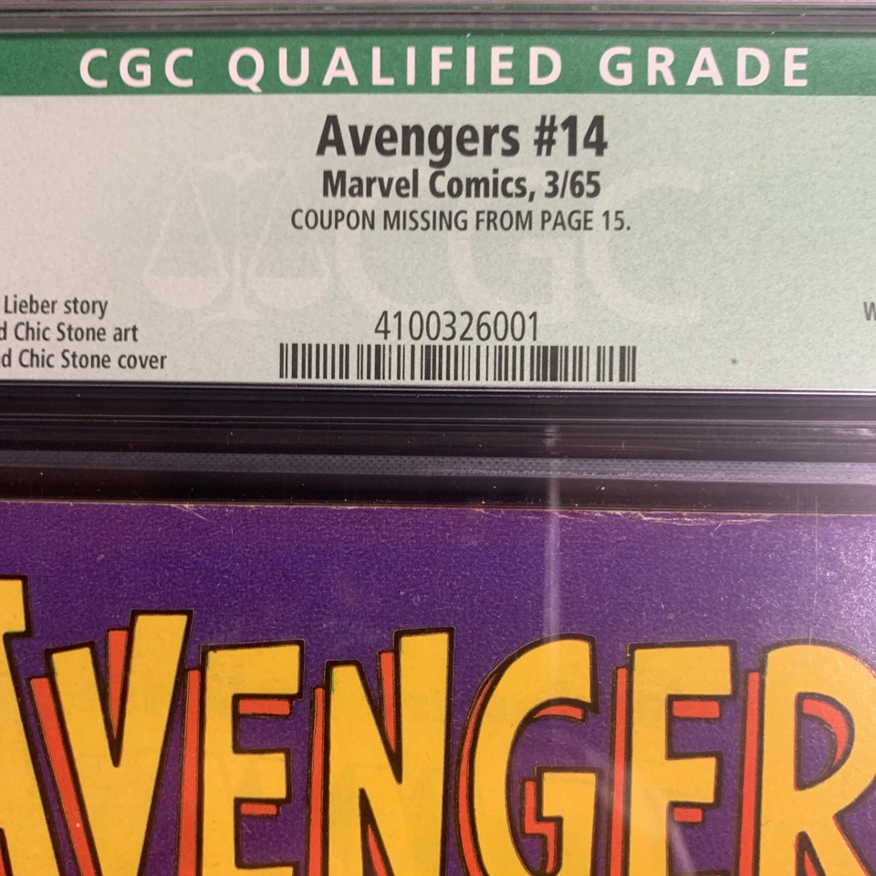 1965 The AVENGERS Marvel Comic Book #14-CGC 7.5 Green Label | eBay