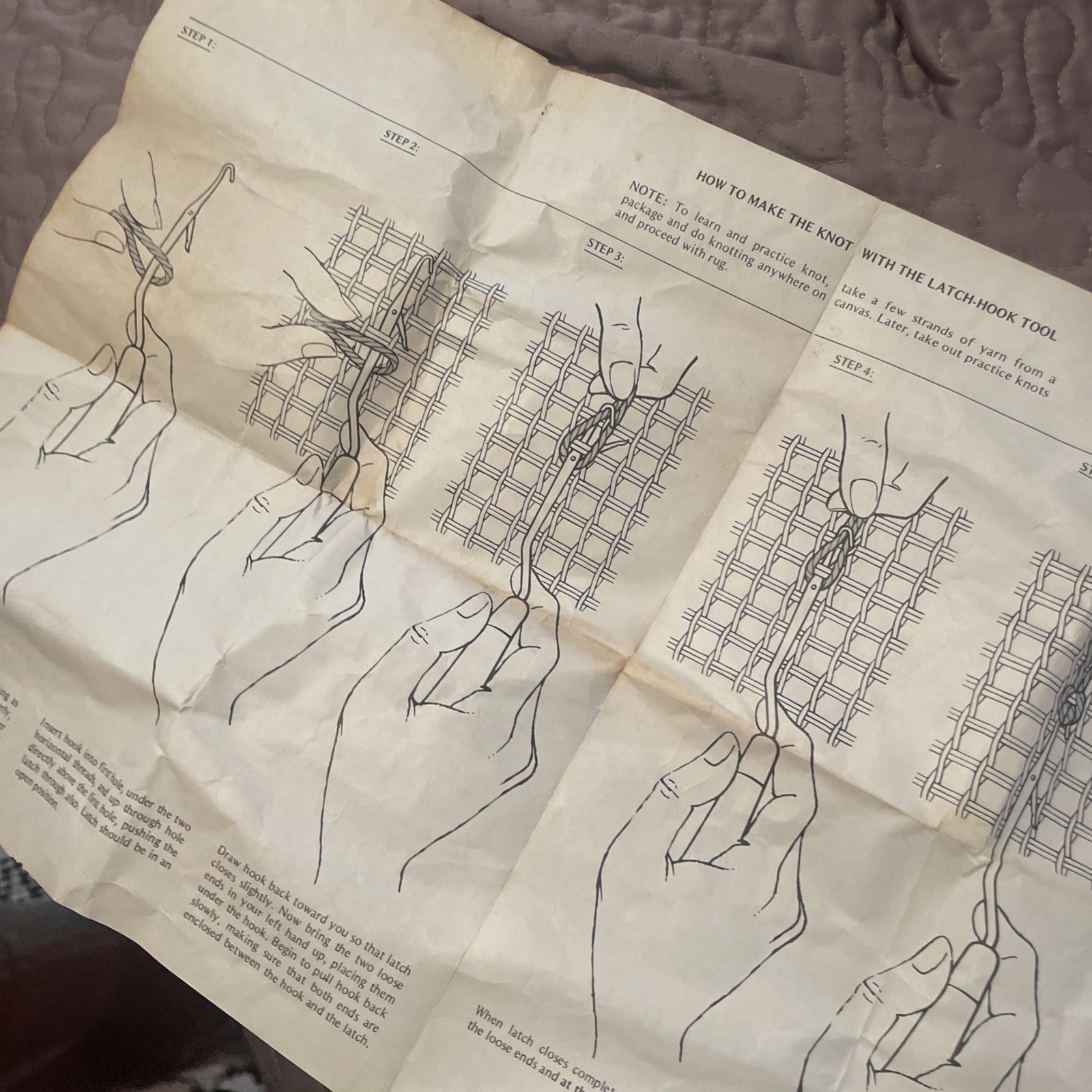 Vintage Rug Hooking Tools 3 wooden handled and Rugcrafter by Malina Leaflet