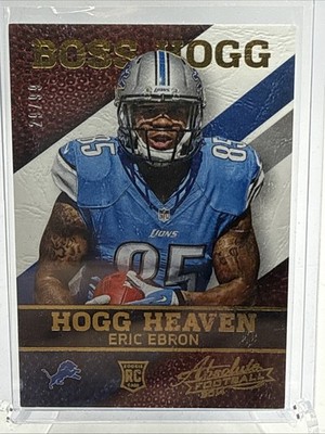 2014 Panini Absolute Boss Hogg #8, ERIC EBRON RC /99, Detroit Lions