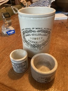 Job Lot Of 3 White Ceramic Jars James Keillor Marmalade Frank Cooper Sainsburys