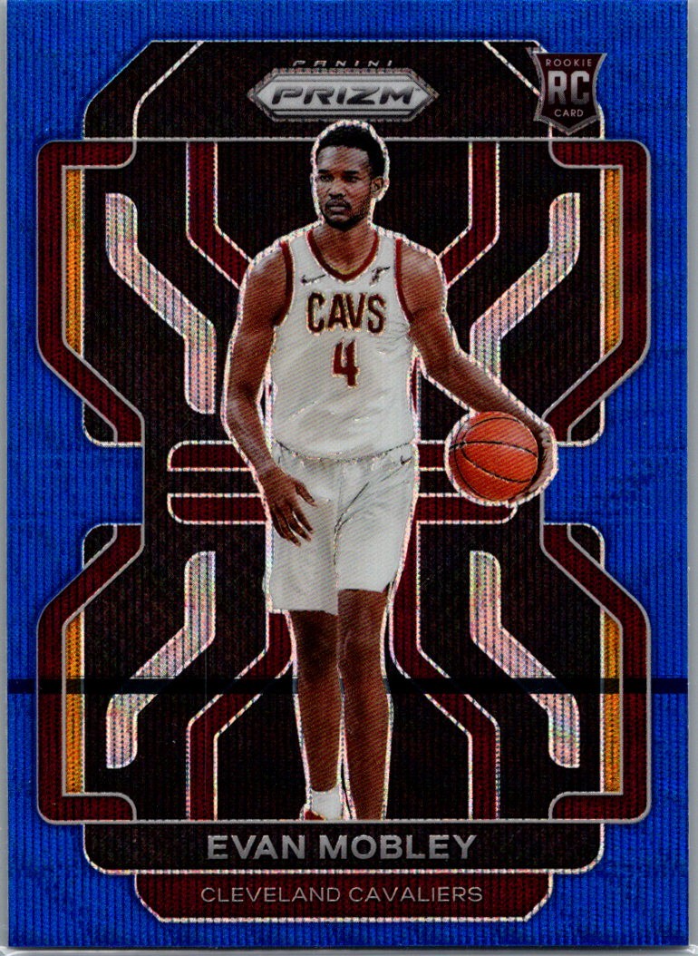 2021-22 Panini Prizm #325 Evan Mobley Blue Wave