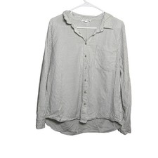Hippie Rose Blouse Womens Large Striped Butto...