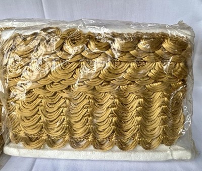 Vintage Conso Scalloped Upholstery Trim NOS 36 Yards HARVEST GOLD