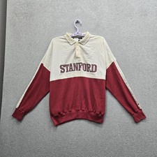 VINTAGE Stanford Cardinal Men Sweatshirt M Red Embroidered Starter Colorblock