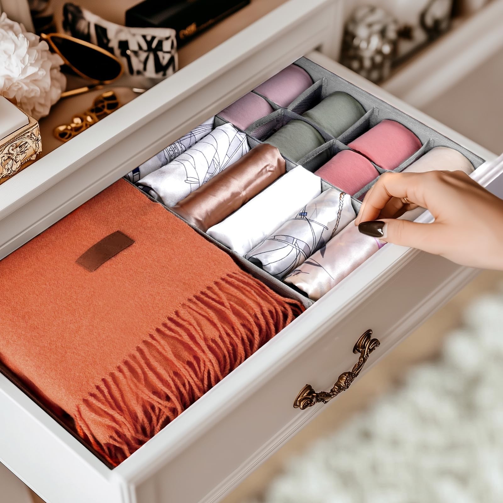 Criusia Drawer Organizer Clothes, 8 Pack Dresser Organizer for Underwear, Soc...