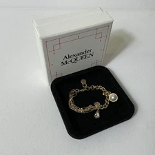 Alexander Mcqueen Gold Bracelet with Box