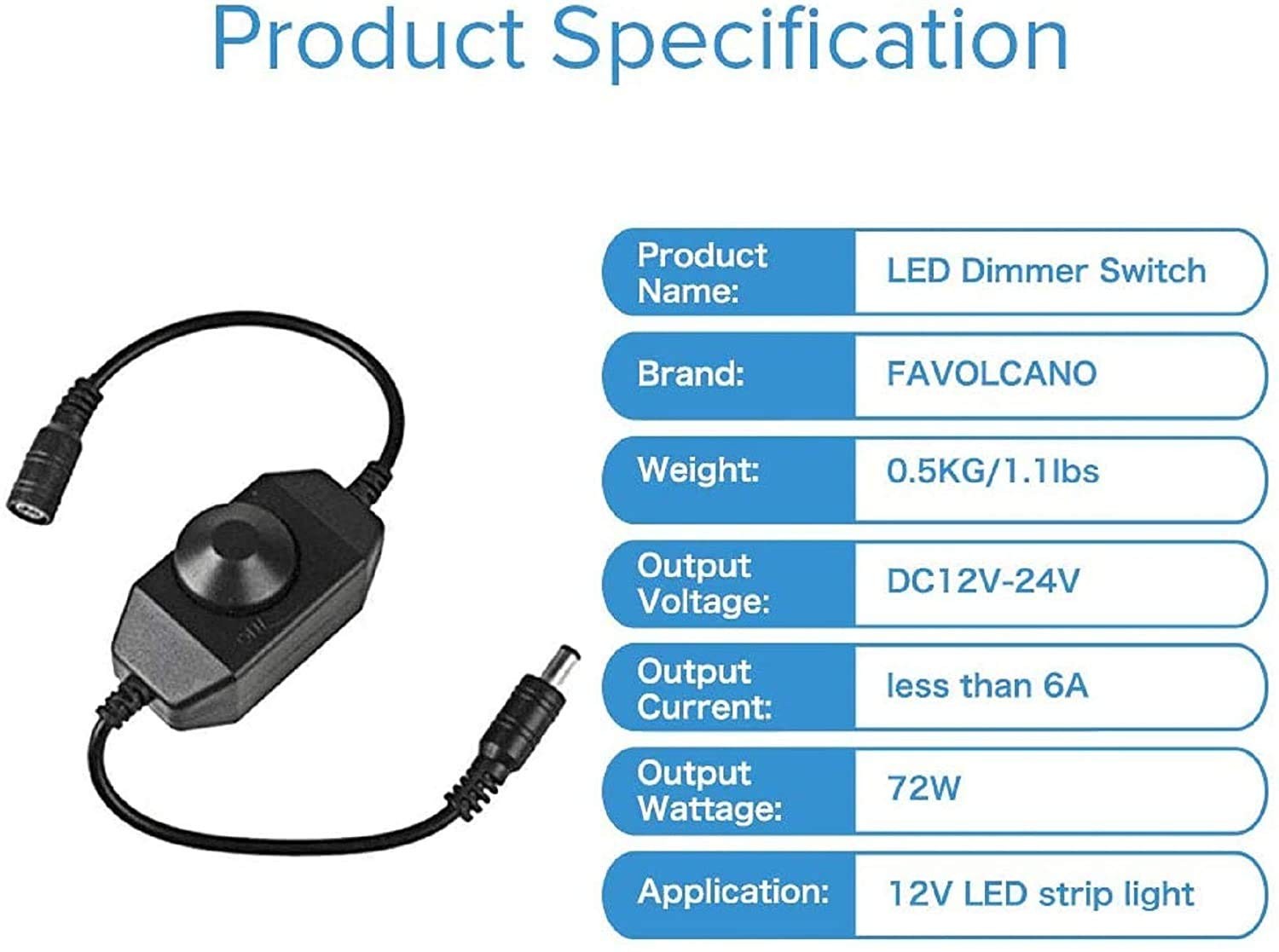 Variateur LED Switch 12V-24V, finitions soignées pour intégration épurée - 4