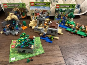 Minecraft Lego Sets: 21102, 21114, 21119, 21121 - all pieces & instructions