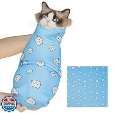 Marnonsis Cat Wrap for Cutting Nails, Self-Adhesive for Grooming, Anti-Scratc