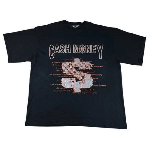 90s Cash Money Records T ShirtMen's 2XL Black Lil Wa 1990s vintage concert t-shirt, vintage, size XXL, single stitch, B+ condition