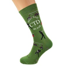 Personalised Initials Best Dad By Par Golfer Golf Woven Mens Socks X6HL036-N1270