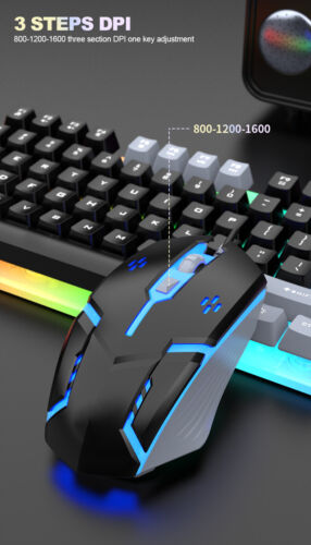 Rainbow LED Gaming Keyboard and Mouse Set Multi-Colored Backlight Mouse - Picture 6 of 9