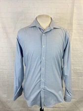 REGENT Brooks Brothers Men's Light Blue Plaid Cotton Dress Shirt 15.5 - 34 $138