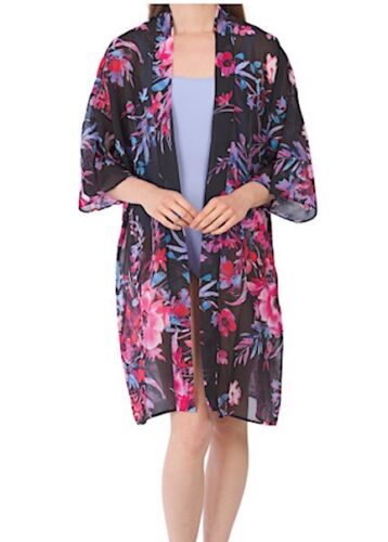 NWT $148 Gottex Cherry Blossoms Kimono Caftan Cover-Up XL - Afbeelding 1 van 2