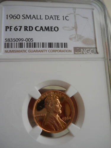 1960 Lincoln Cent Small Date Large Date NGC PF67 Cameo Set SD LD PR67 Cameo RED 