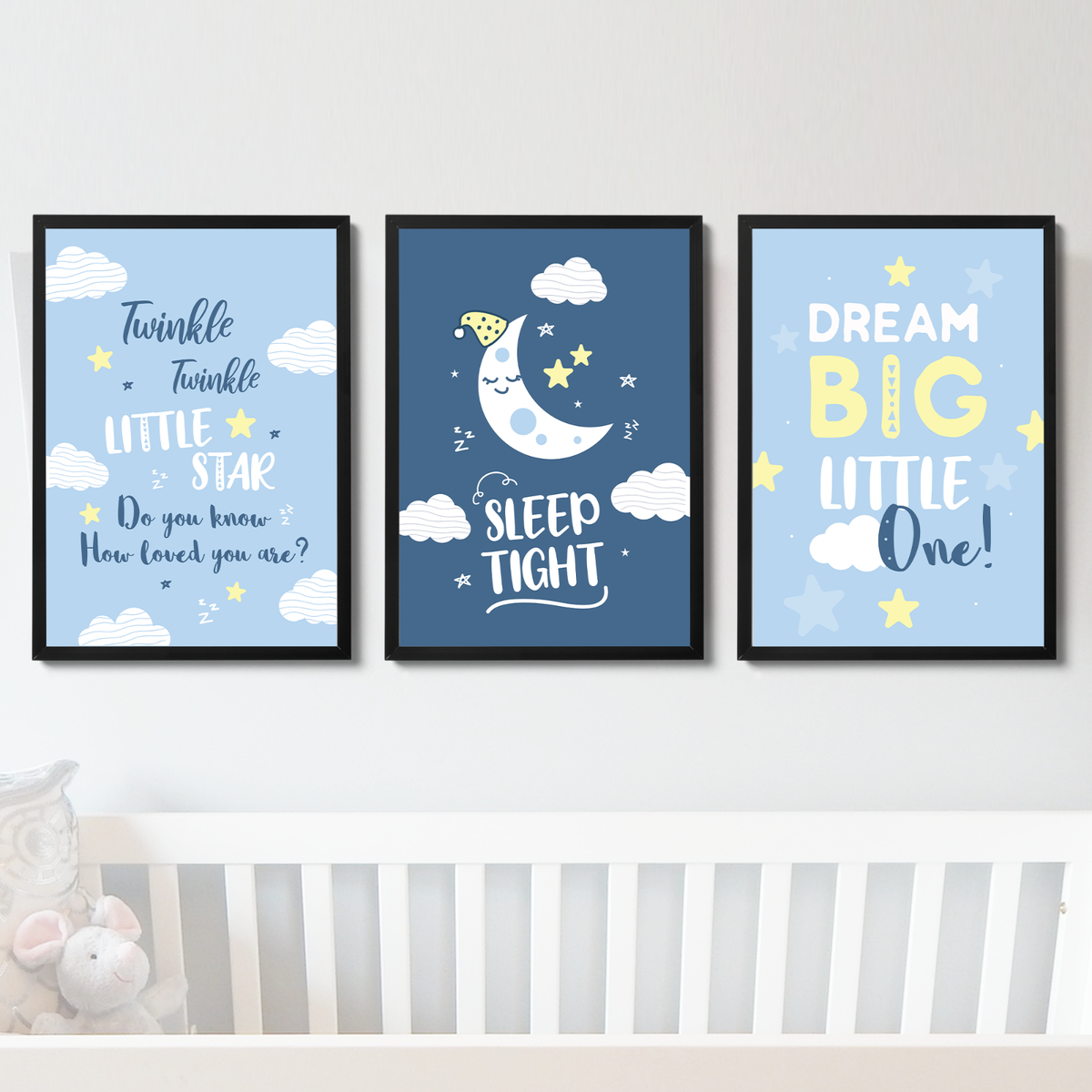 Blue Nursery Decor Baby Boy Wall Art Blue Nursery Art Prints
