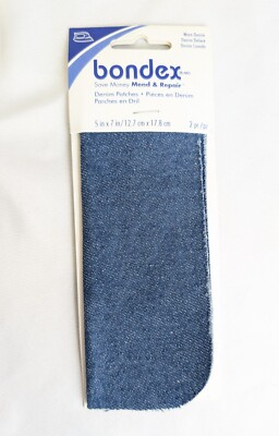 Bondex Iron-On Patches 5x7'' - Worn Denim, 2 Pack