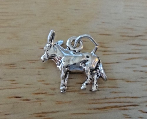 Ciondolo in argento sterling 3D 13x17 mm bambino asino mulo burro culo - Foto 2 di 4