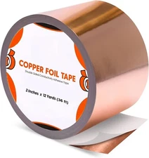 Copper Tape Conductive Adhesive - Double-Sided 2 Inches x 12 Yards Copper foil