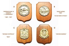 CREST Stemma MARINA MILITARE Legno Ottone TARANTO prezzo cadauno SELEZIONA