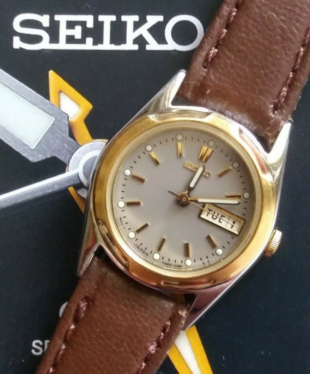 Ladies Seiko 7N83-0169 Day/Date Wrist Watch | eBay