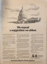1974 American Electric Power PRINT AD West Coal Mining Responsible VTG 1970s