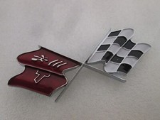 Corvette 1968-1973 Gas Door Cross Flag Emblem New
