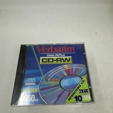 10 Pack Verbatim Data Life Plus CD-RW 74 Min/650 MB Recordable Discs 1999