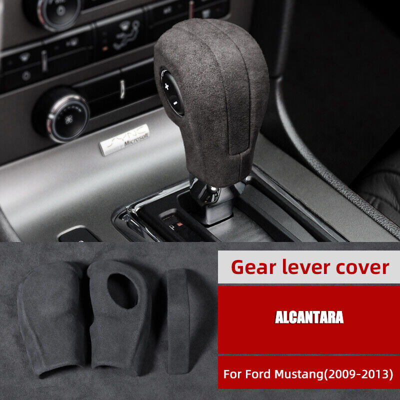 Para Ford Mustang 2009-2013 Novo Alcantara Carro Engrenagem Botão Tampa  Guarnição