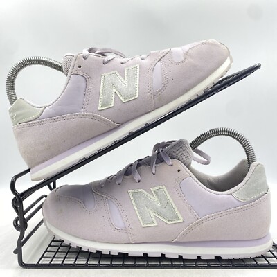 New Balance 373 Purple Suede Silver Trainers Size UK Womens Gym