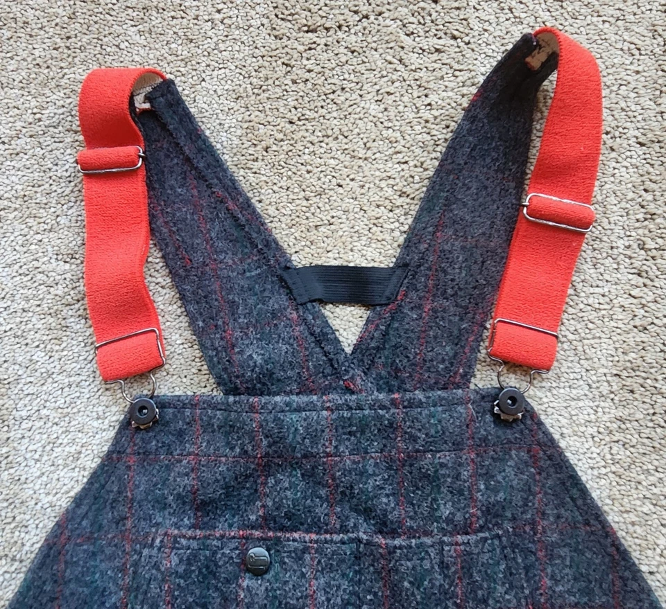 Woolrich Malone Heavyweight Wool Adjustable Bib Overalls 1994 Men's Size L - Image 3 of 4