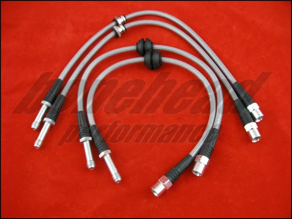 Linhas de freio trançadas de aço inoxidável Techna-Fit 2001-2006 BMW M3 E46 - Imagem 4 de 4