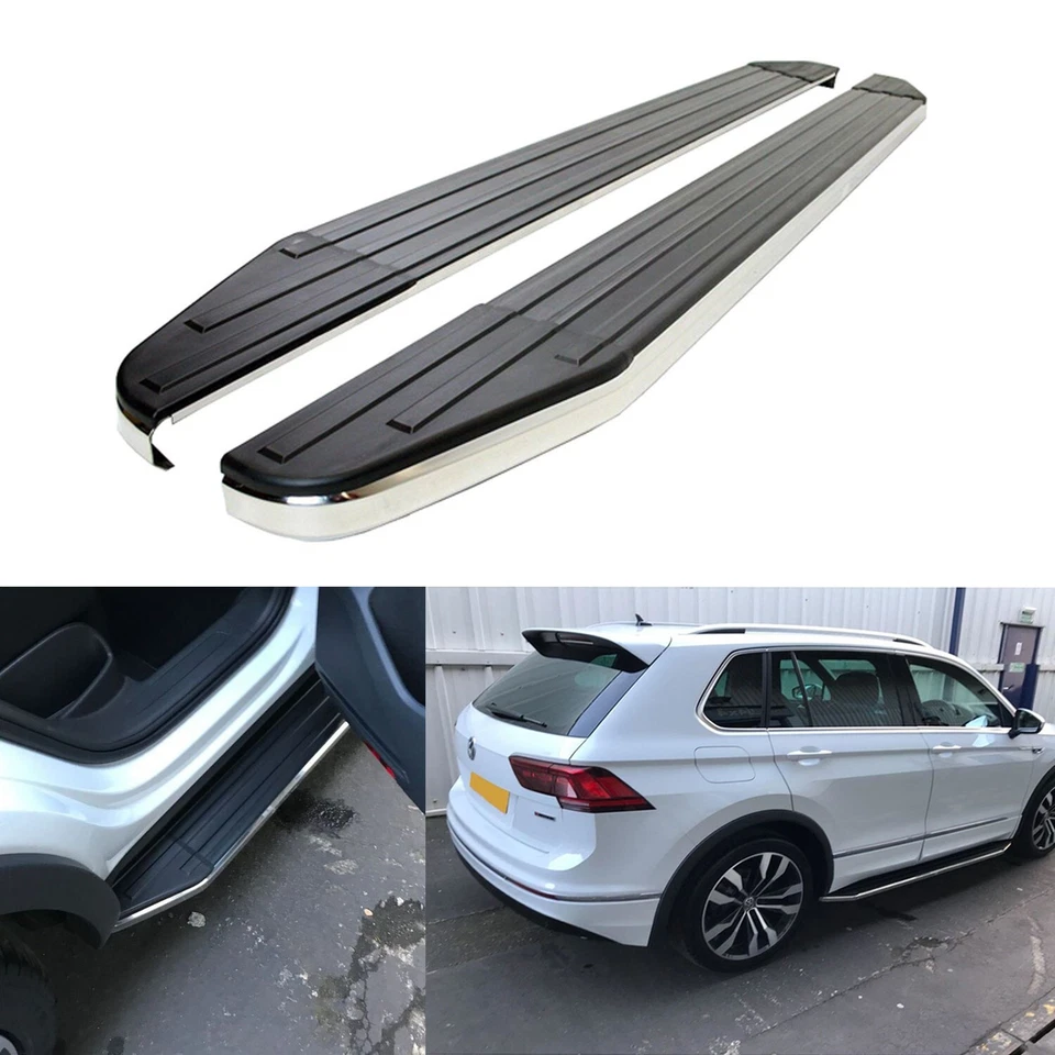 PAR DE ESTRIBOS - PELDAÑOS LATERALES - PAR - PAR DE 2 PIEZAS PARA VW VOLKSWAGEN TIGUAN 2016-2024 Foto 2 de 4
