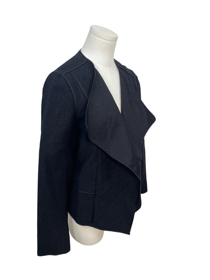 Chaqueta negra texturizada delantera abierta Vince para mujer talla L - Nueva Foto 2 de 4