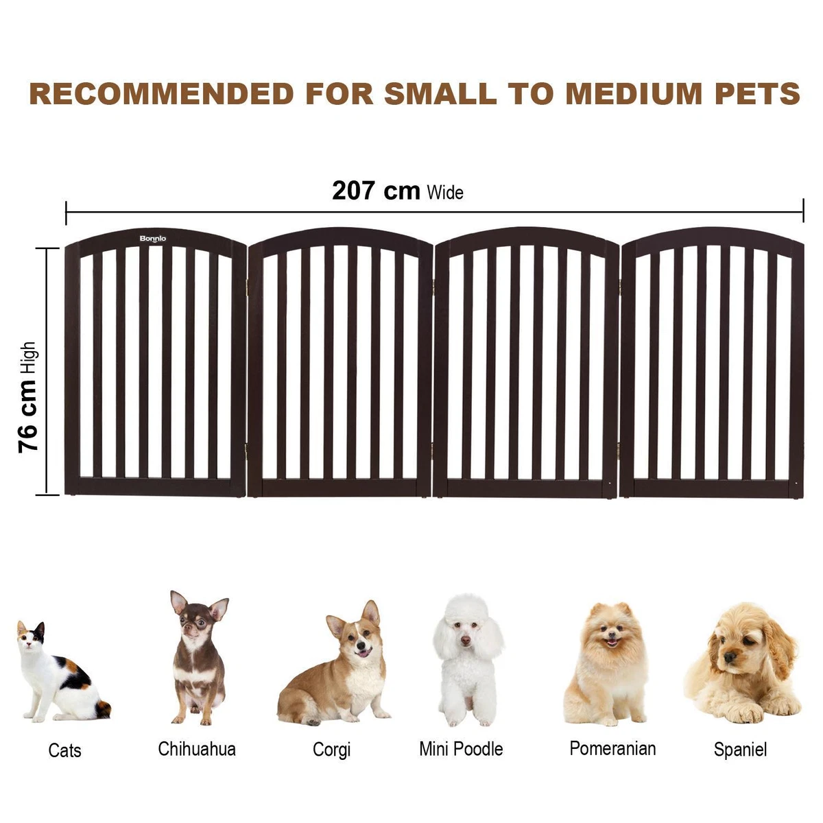 Wooden Free Standing Pet Gate for Dogs 30 Tall Dog Puppy Gates
