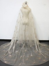 Sparkle Golden Sequin Bridal Cape/Wedding Cape/Wedding Party Cape