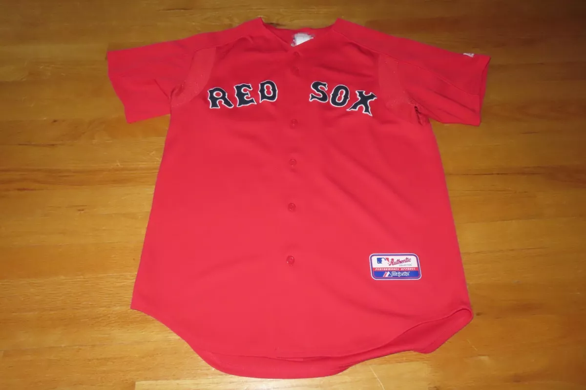 Majestic Label - BOSTON RED SOX Button-Down (MED) Baseball Jersey RED