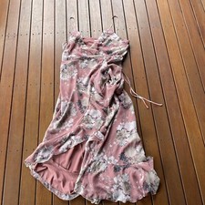 New Two Sisters Plus Size 20 Wrap Dress Pink Floral Cocktail Wedding