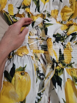 DOLCE&GABBANA レモン柄 ワンピース Dolce & Gabbana Multicolor Lemon Print Silk Crepe Sheath Dress | eBay
