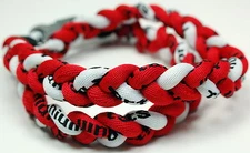 Wholesale Lot of 10 20" Red White Titanium Sports Necklaces Baseball Tornado